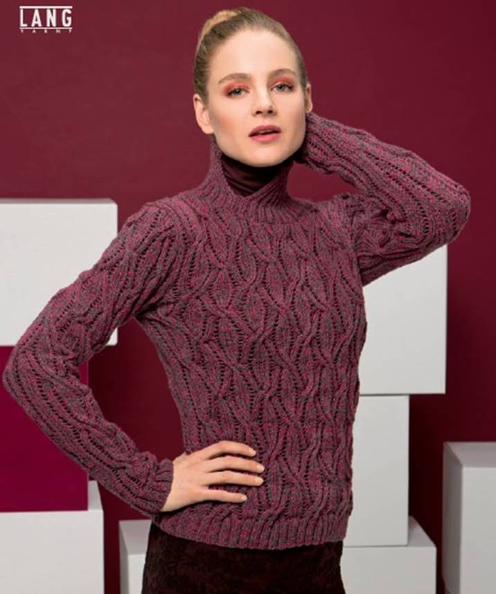 Pull ajouré - Merino400L 5 et 85 - 8/9 Pel (S/M-L) de ch. coul.