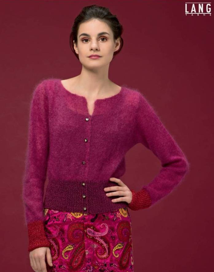 Gilet - MohairLuxe 146 : 3/4 Pel - Côtes variante en Silk Merino 4/5 Pel (S-M/L-XL)