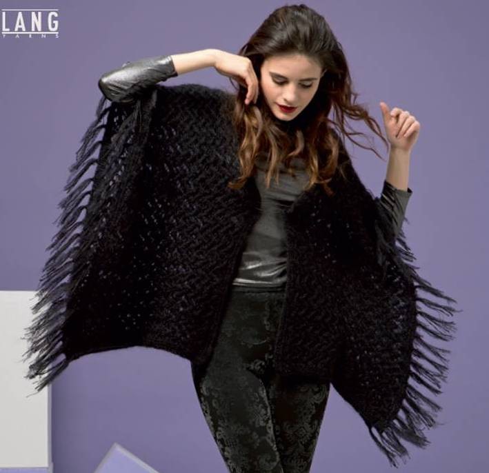 Poncho - MohairLuxe Lamé coul 4 : 7/8 Pel + Ella coul 4 : 8/9 Pel (S-M/L-XL)