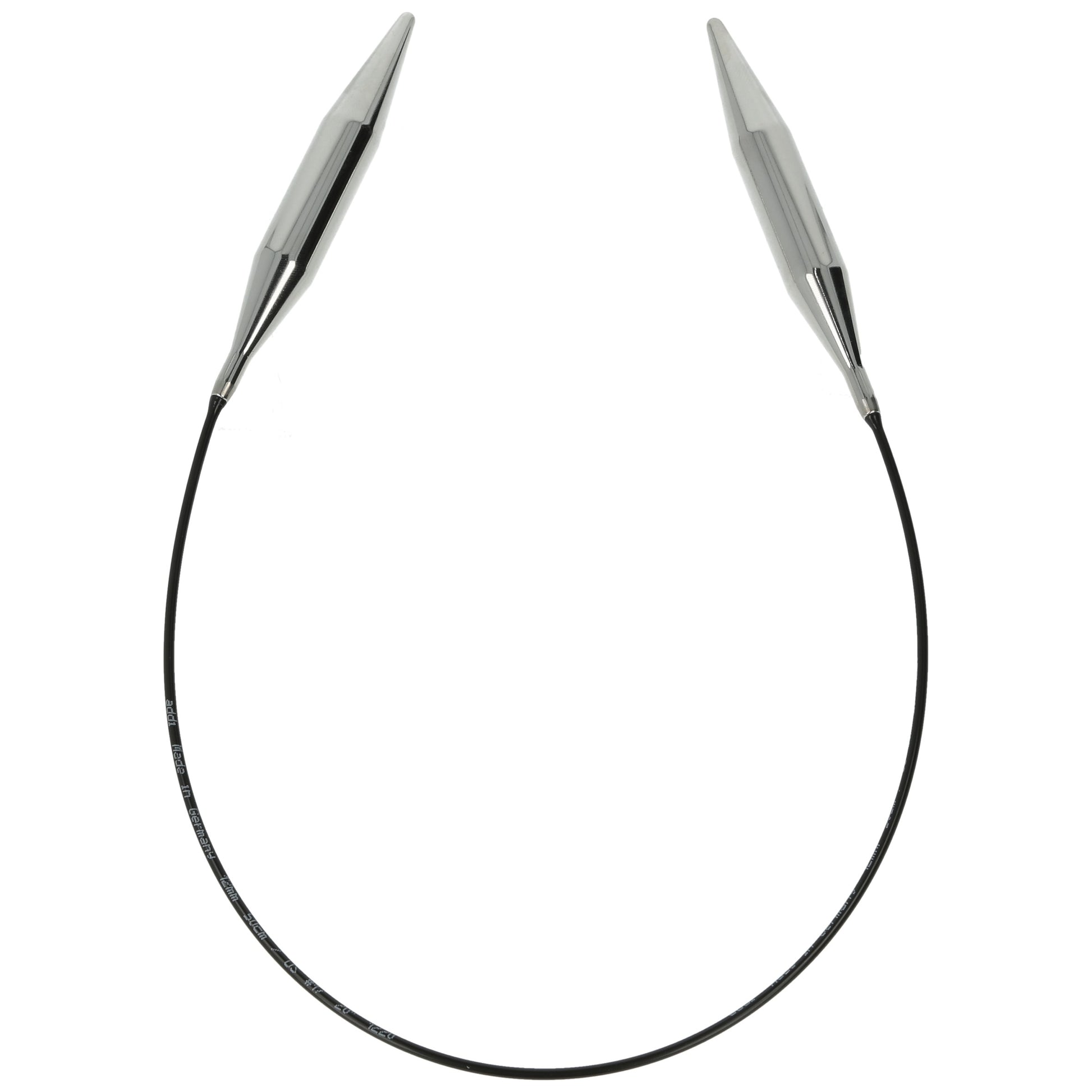 Aiguilles à tricoter circulaires en bronze blanc - Black Edition